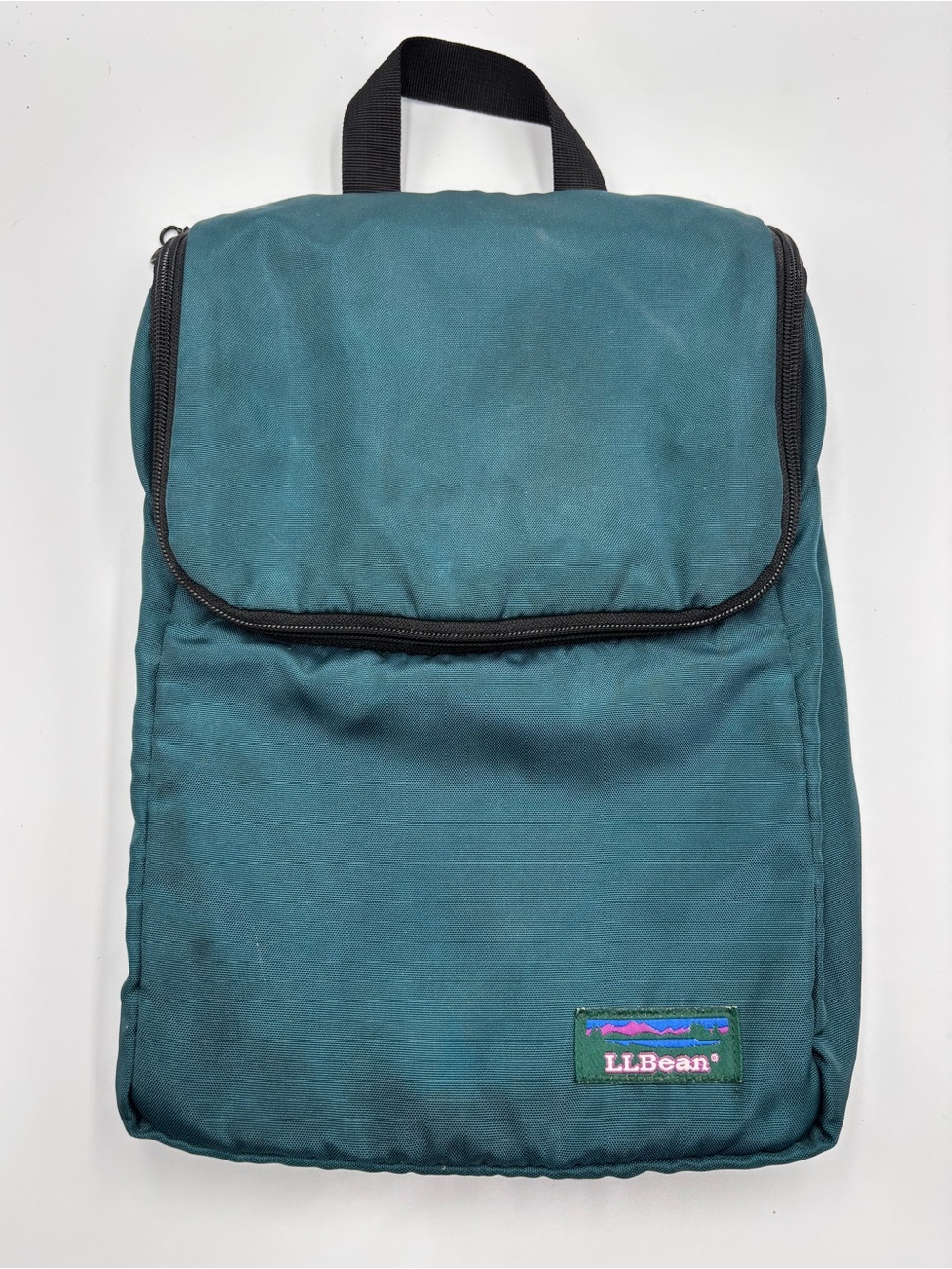 Vtg LL Bean Bag Green Hanging Toiletry Folding Cosmetics Personal Organizer